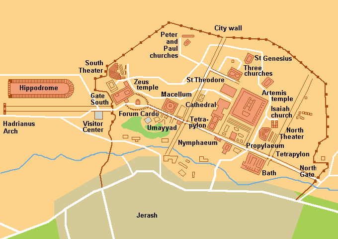 mapa jerash