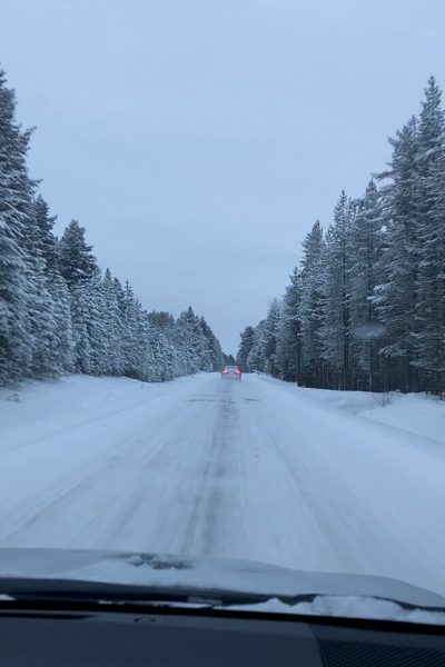 conducir en invierno en laponia