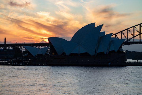 atardecer sobre la ópera de sidney