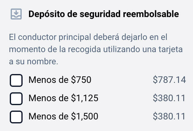 fianza coche de alquiler costa rica